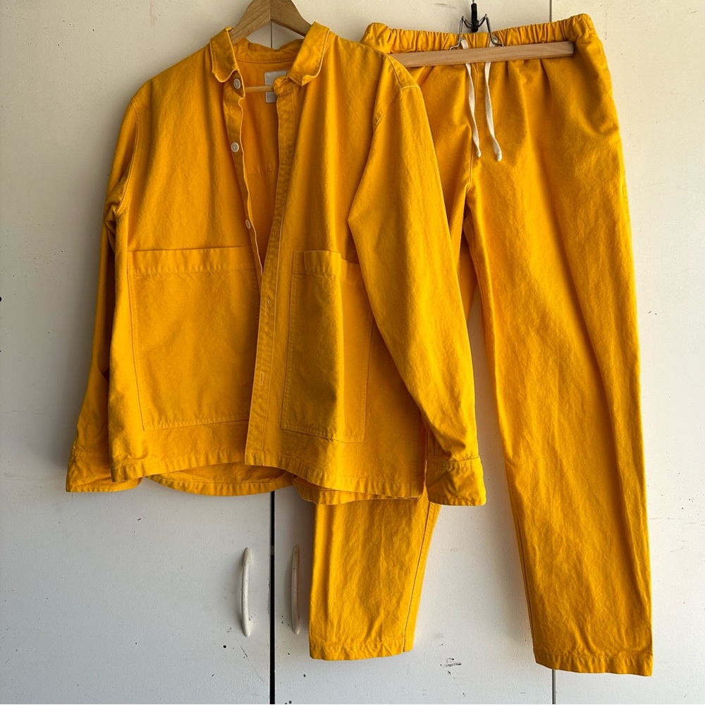 IJJI rare yellow canvas work jacket and pants L/XL unisex